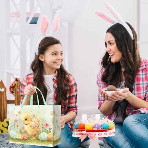 Linelglobal Large Easter Gift Bag with Tissue Paper 15.6" Egg Chick Design 1 Pack - Image 5