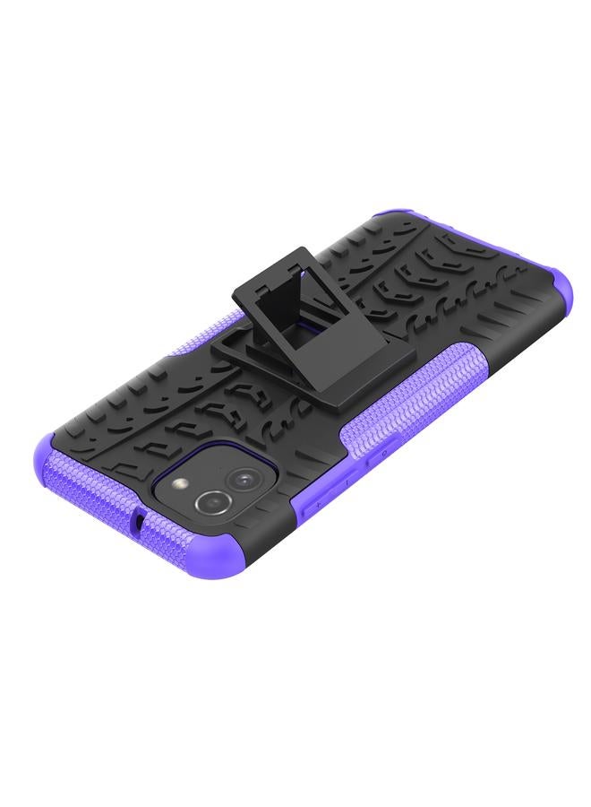 اس-توب جراب لهاتف Samsung Galaxy A03 Global Tire Texture TPU + جراب هاتف PC مع حامل - Image 5