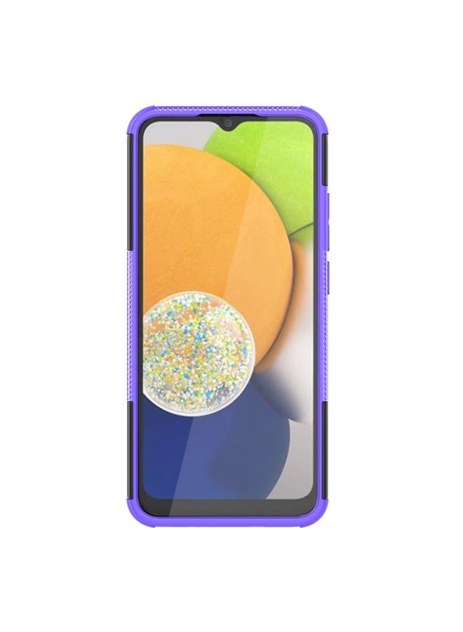 اس-توب جراب لهاتف Samsung Galaxy A03 Global Tire Texture TPU + جراب هاتف PC مع حامل - Image 3