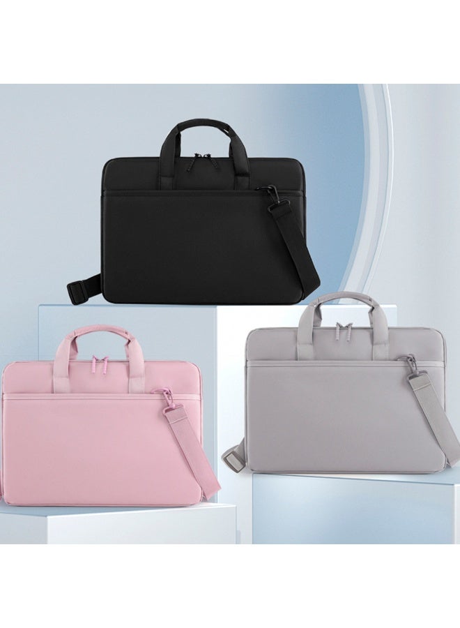 Unisex Business Style Solid Crossbody 14inch Laptop Bag Lightweight Waterproof Large Capacity Messenger Shoulder Laptop Protective Bag Compatible with MacBook HP Dell MacBook 14Inch - Image 3