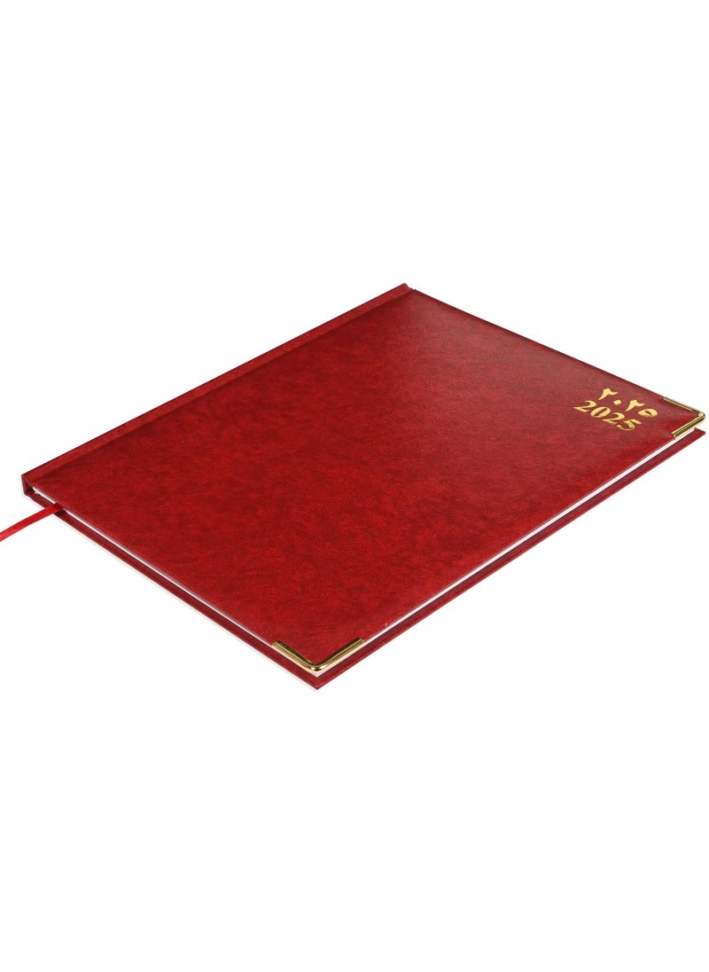 FIS FIS Executive Diary 2025 Maroon (Arabic/English/French) 1-Week at a glance, FSDI33AE25MR  - Image 1