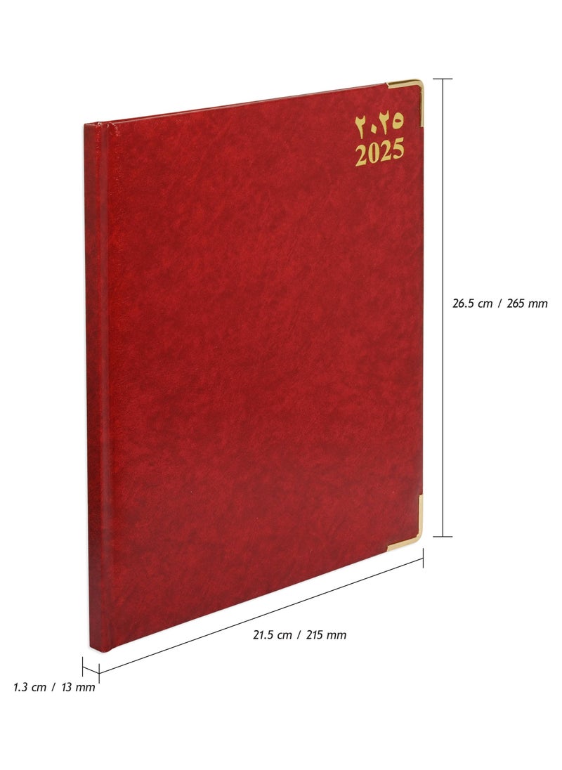 FIS FIS Executive Diary 2025 Maroon (Arabic/English/French) 1-Week at a glance, FSDI33AE25MR  - Image 4