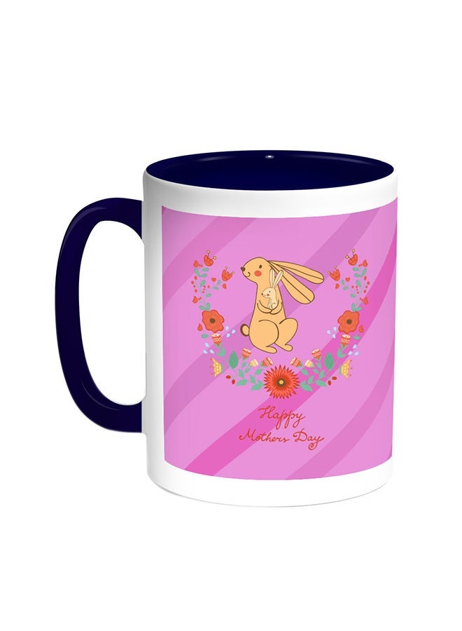 Happy Mother's Day Printed Coffee Mug Blue/White 11ounce