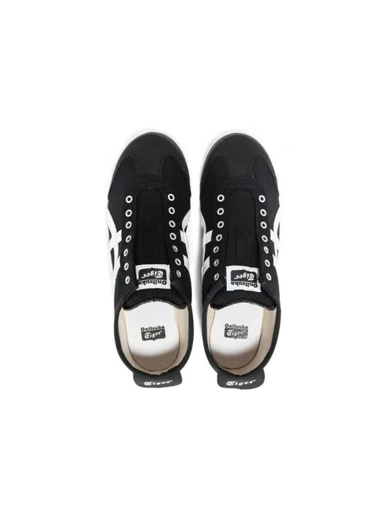 Onitsuka Tiger - MEXICO 66 Slip-On Canvas Casual Athlesiure Shoes Black/White - Image 1