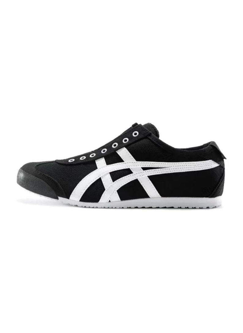 Onitsuka Tiger - MEXICO 66 Slip-On Canvas Casual Athlesiure Shoes Black/White - Image 1