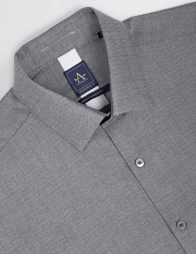 Arrow Black Heathered Cotton Formal Shirt for Men | Best Price UAE