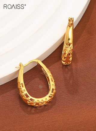 أقراط دائرية ذهبية مزخرفة للنساء، أقراط دائرية سميكة مطلية بالذهب، أقراط دائرية بوهو عتيقة مزخرفة، أقراط دائرية بيضاوية مجوفة للسيدات - pzsku/Z576E8FAFF23287E5C28DZ/45/1759038426/cbf61154-456e-4115-bc7d-913189479a08