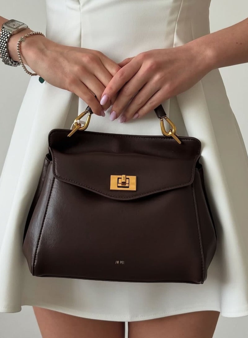 جيه دبليو بي JW PEI النساء New Lucia Tote حقيبة واحدة الكتف حقيبة اليد (بني داكن)  - Image 2
