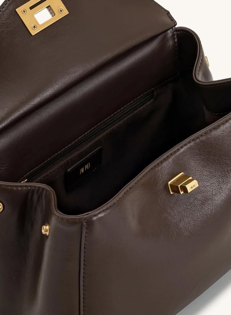 جيه دبليو بي JW PEI النساء New Lucia Tote حقيبة واحدة الكتف حقيبة اليد (بني داكن)  - Image 4