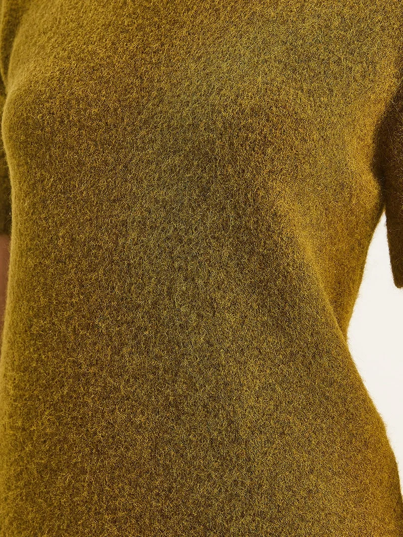 Bianco Lucci LUCCI Knit Midi Dress with Crew Neck