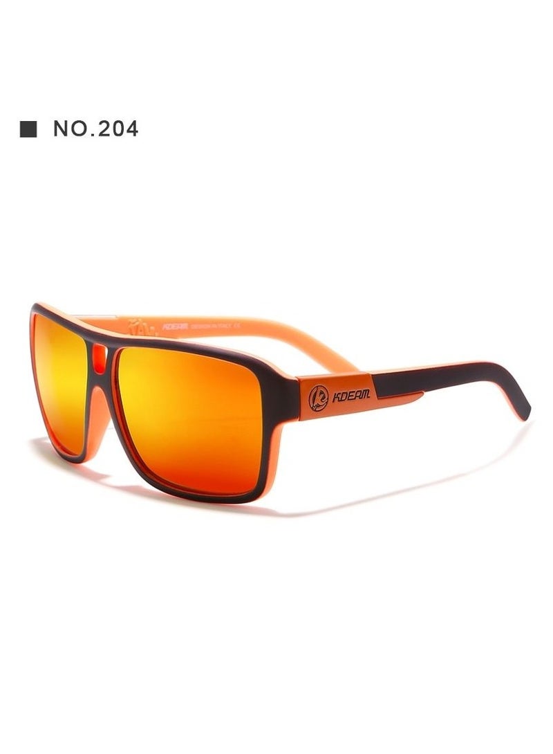 kdeam New square sports polarized sunglasses for Instagram trends, large-frame cycling glasses with dazzling colors from Europe and America, polarized lenses, fashionable sunglasses for both men and women - Image 1