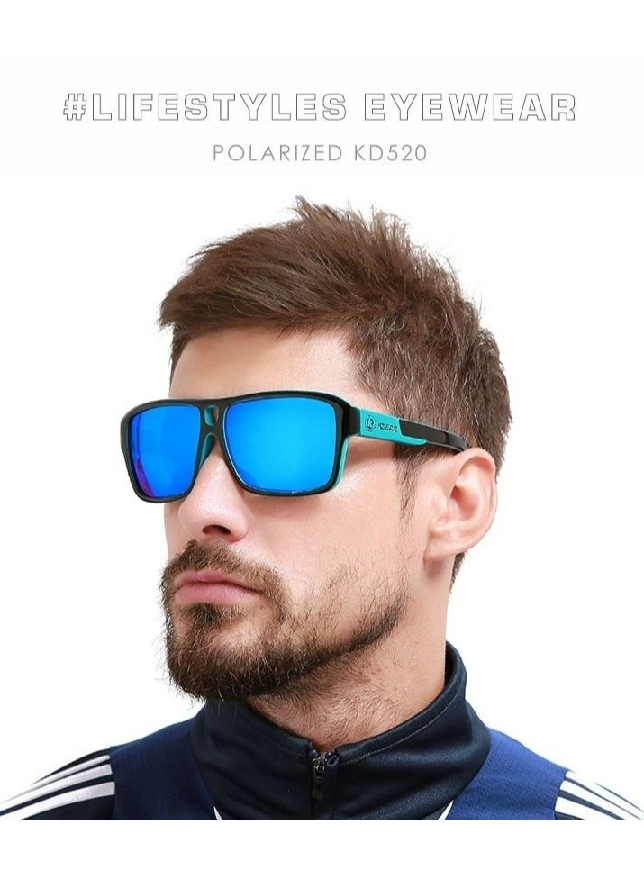 kdeam New square sports polarized sunglasses for Instagram trends, large-frame cycling glasses with dazzling colors from Europe and America, polarized lenses, fashionable sunglasses for both men and women - Image 2