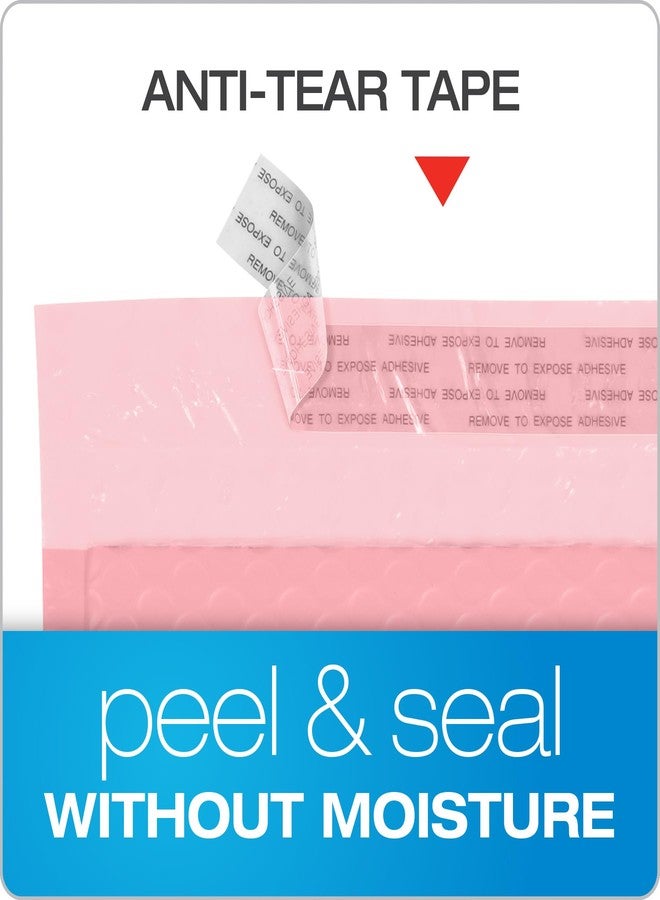 Quality Park Bubble Mailers, 6" x 9", Pink Poly Mailers, Padded Envelopes, Shipping Bags, Water Resistant, Self Seal, 50 Per Box (QUA85907) - Image 4
