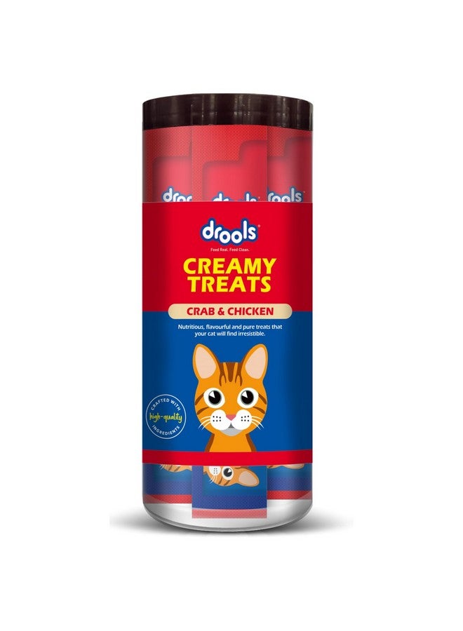 Drools Cat Lickable Creamy Treats Crab & Chicken for All Life Stages 25Pcs Pack,375G Pack - Image 1