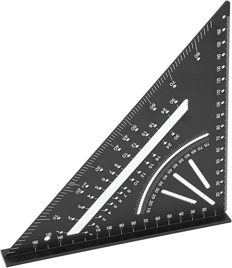 Aqxreight Black Aluminum Ruler With Clear Accurate Scales 30 45 60 90 Degree Right Angle Tool For Woodworking - Image 1