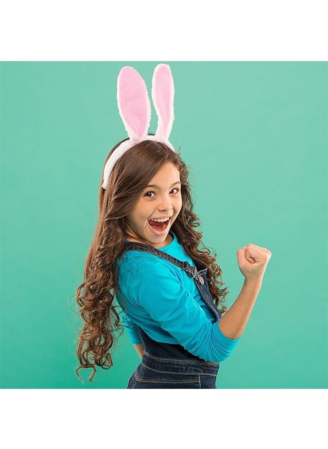 HY - 3-Piece Plush Rabbit Ears Headwear Set Including Rabbit Ears Headband, Bow Tie and Tail for Adult and Kids Cosplay Party Dress Up Accessories - Image 1