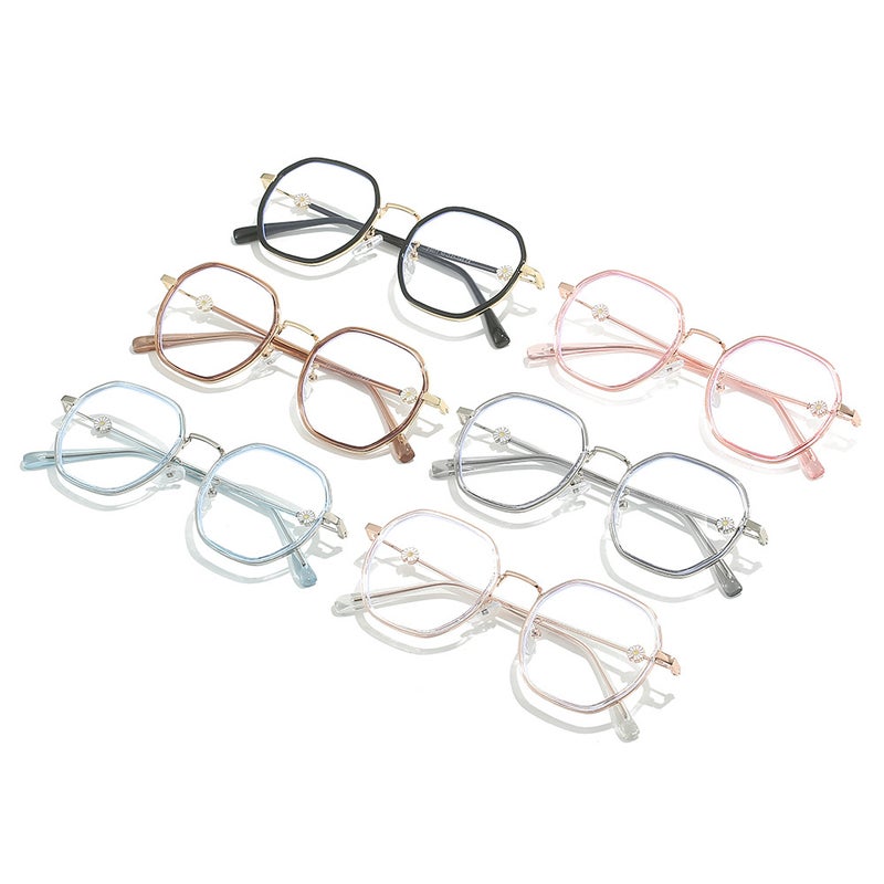 New Polygon Frame Daisy Decorative Mirror Legs Plain Street Photography Trendy No-degree Mirror for Boys and Girls - Image 4