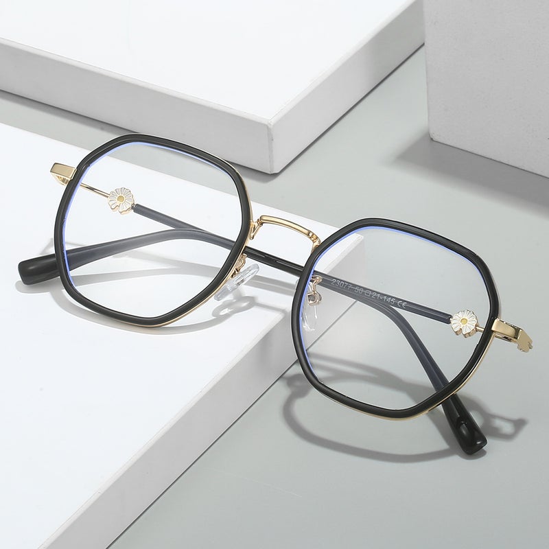 New Polygon Frame Daisy Decorative Mirror Legs Plain Street Photography Trendy No-degree Mirror for Boys and Girls - Image 2