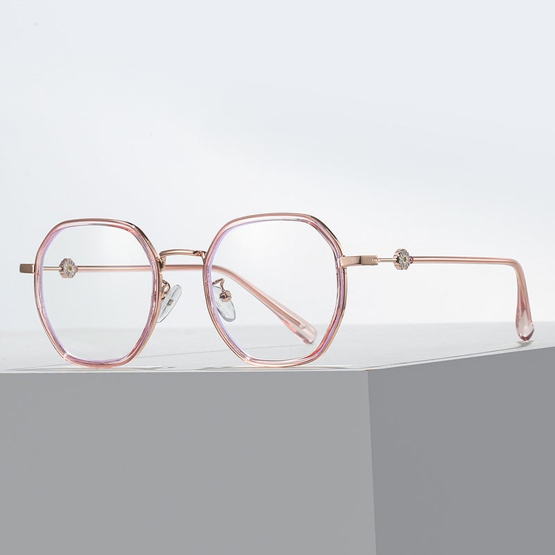 New Polygon Frame Daisy Decorative Mirror Legs Plain Street Photography Trendy No-degree Mirror for Boys and Girls - Image 3