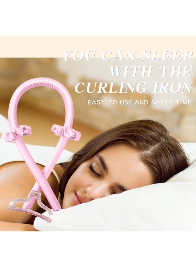 general Heatless Curling Rod Headband No Heat Silk Ribbon Curling Rod Hair Roller Curls with Hair Claw Clip Lazy Natural Soft Wave DIY Hair Rollers Styling Tool for Sleep in Overnight - Image 3