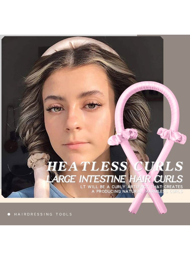 general Heatless Curling Rod Headband No Heat Silk Ribbon Curling Rod Hair Roller Curls with Hair Claw Clip Lazy Natural Soft Wave DIY Hair Rollers Styling Tool for Sleep in Overnight - Image 2
