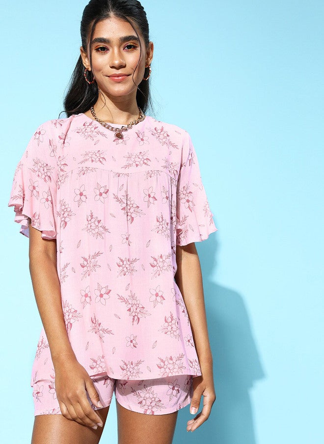 beebelle ETC X beebelle Floral Printed Pure Cotton Night Suit - Image 1