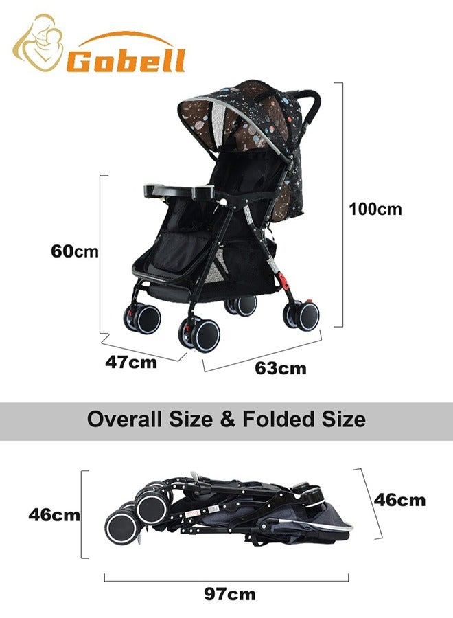 Gobell عربة أطفال قابلة للطي بمفتاح واحد على شكل نجمة، عربة أطفال واحدة للسفر - Image 3