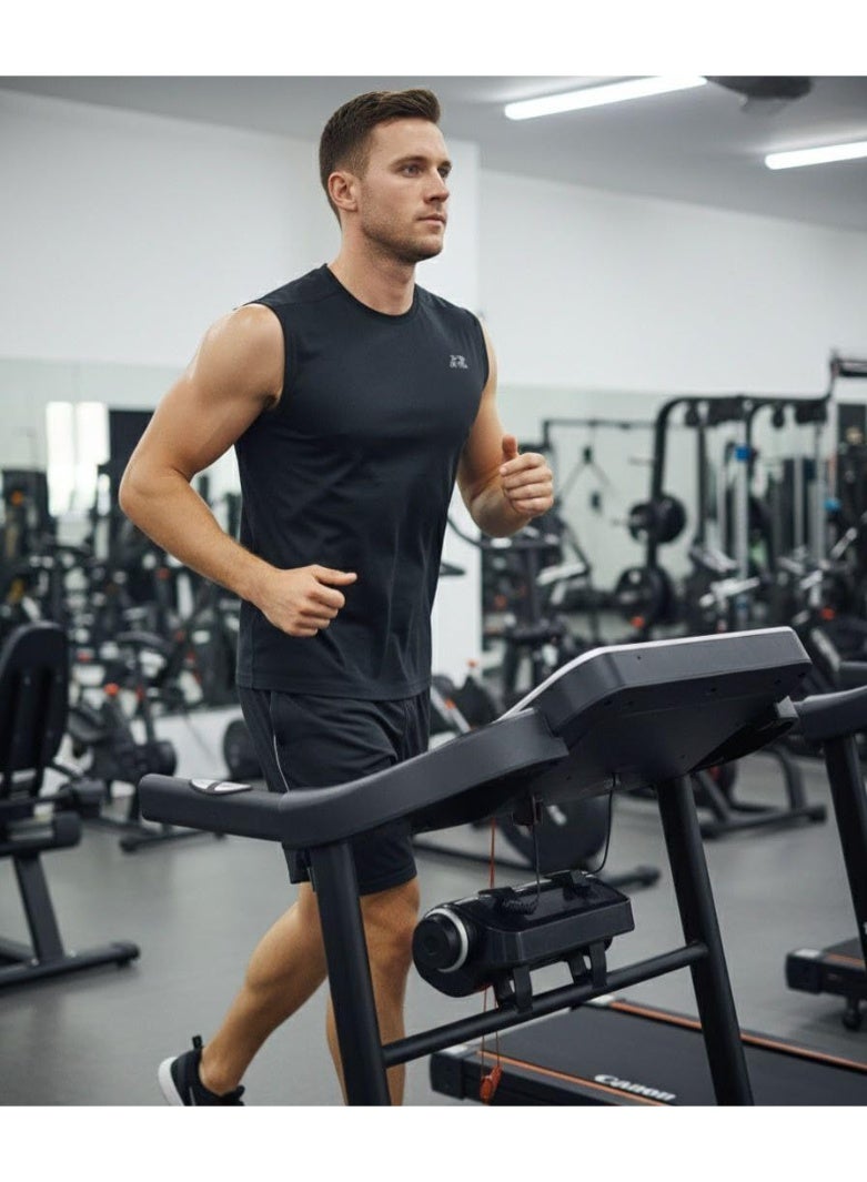 عام مشاية كهربائية رياضية مع موتور قوي وحزام مساج للتخسيس شاشة LED رقمية، قابلة للطي 120 كجم وزن أقصى أسود - Image 5
