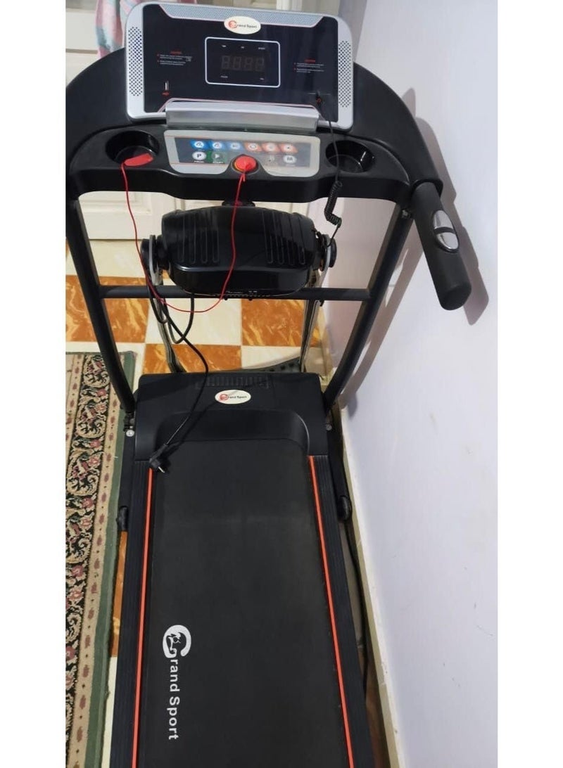 عام مشاية كهربائية رياضية مع موتور قوي وحزام مساج للتخسيس شاشة LED رقمية، قابلة للطي 120 كجم وزن أقصى أسود - Image 4