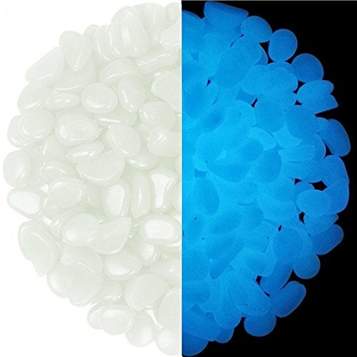 chic style 340Pcs Glow in The Dark Stones Garden Pebbles Rocks Indoor Outdoor Decor Luminous Stone for Walkways Driveway Yard Grass Fish Tank - Image 1