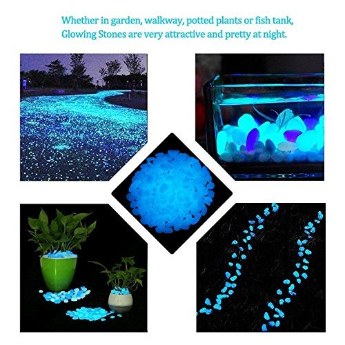 chic style 340Pcs Glow in The Dark Stones Garden Pebbles Rocks Indoor Outdoor Decor Luminous Stone for Walkways Driveway Yard Grass Fish Tank - Image 5