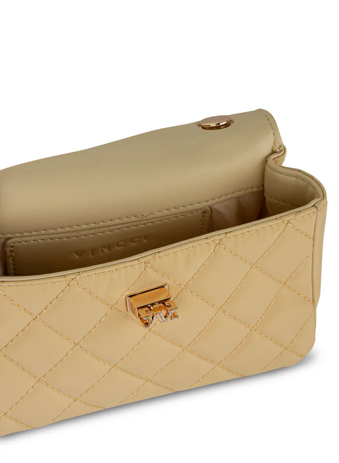 Vincci Women Quilted Shoulder Bag With Chain detail
