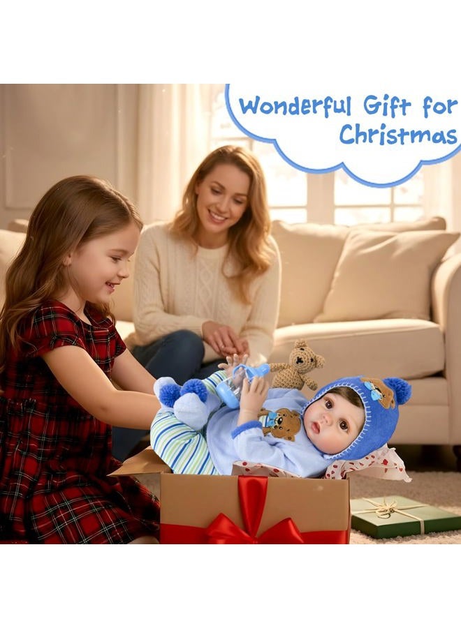 Aori Reborn Baby Dolls Boy 22 Inch Realistic Lifelike Newborn Baby Doll with Teddy Toy and Doll Accessories for Children 3+ - Image 3