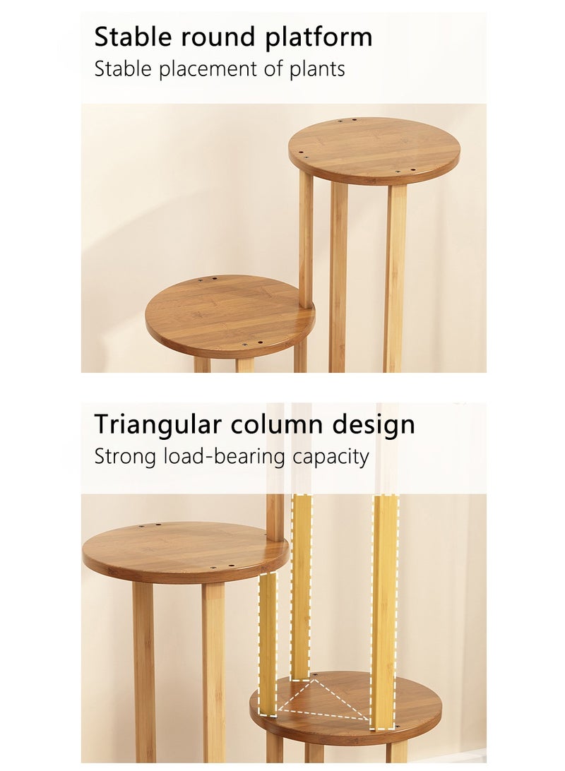 WALALLA 6 Tier Floor-Standing Plant Stand Bamboo Bonsai Display Storage Shelf for Balcony Living Room Garden Patio Offic Display Pot Shelf Holder - Image 3