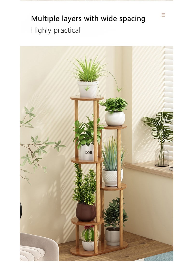 WALALLA 6 Tier Floor-Standing Plant Stand Bamboo Bonsai Display Storage Shelf for Balcony Living Room Garden Patio Offic Display Pot Shelf Holder - Image 4