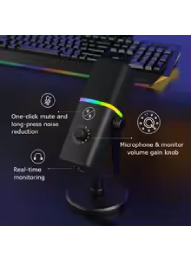 erorex RGB USB Condenser Microphone | Studio Quality | Streaming, Gaming & Podcast Mic - Image 5