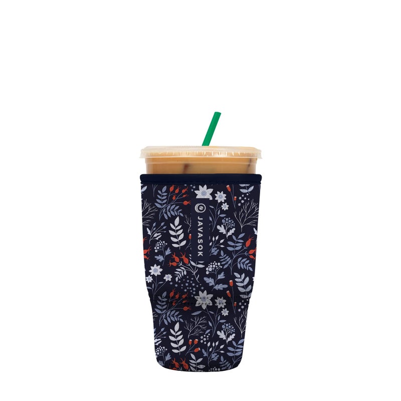 Sok It Java Sok Iced Coffee & Cold Soda Insulated Neoprene Cup Sleeve (Winter Floral  Large: 30-32oz) - Image 1
