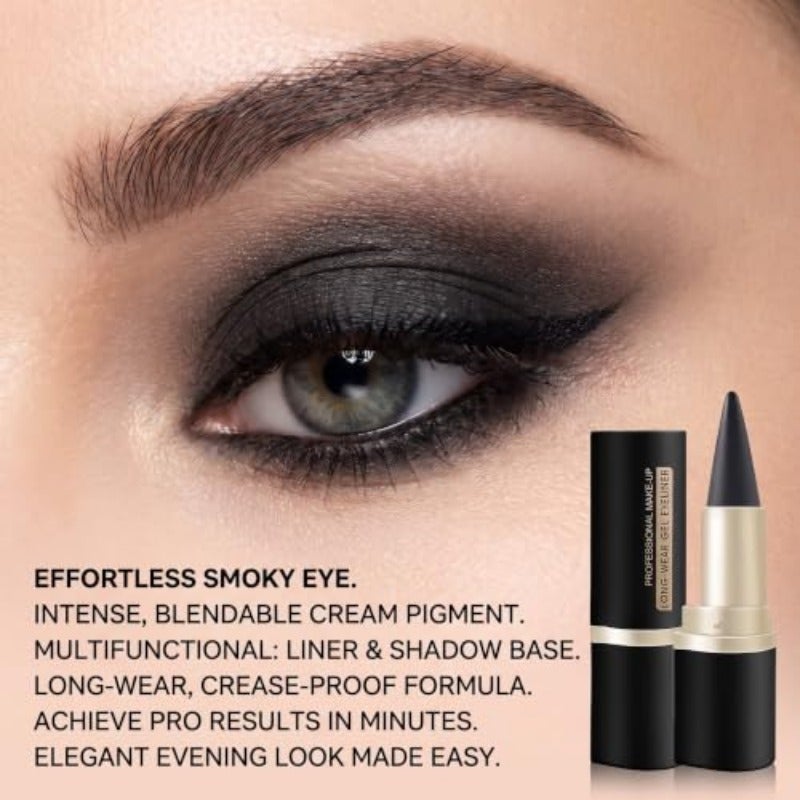 Cream Eyeliner Makeup Set Smudgeproof Long Lasting Eye Liner Pencil and Eyeshadow Face Paint Crayon Sticks Blendable Smoky Cosmetic Kit for Daily Party Wedding Black 2 Count - Image 3
