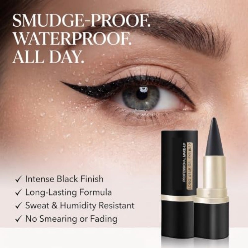 Cream Eyeliner Makeup Set Smudgeproof Long Lasting Eye Liner Pencil and Eyeshadow Face Paint Crayon Sticks Blendable Smoky Cosmetic Kit for Daily Party Wedding Black 2 Count - Image 5