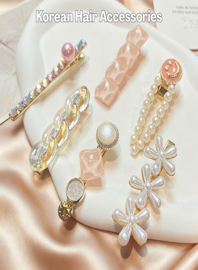 BendJoy® 11 Pcs Korean Style Pearl Hair Clips Set, Elegant Metal Hairpins with Strong All-day Hold | Pearl & Rhinestone | Secure Clasp | Versatile Styling | Gift Set | For Women & Girls - Image 2