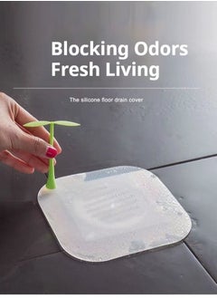 Generic 4 Piece Silicone Floor Drain, Anti-Odor Mat Silicone Drain Plug, Anti-Odor Deodorizing Cover, Kitchen Seal Sewer Deodorizer,floor drain cover，shower stopper for drain，shower drain cover for bugs，drain cover，bath tub drain stoppers，drain covers，drain cover bathroom tub，shower drain stopper，Suitable for kitchen bathroom and laundry room  - Image 1