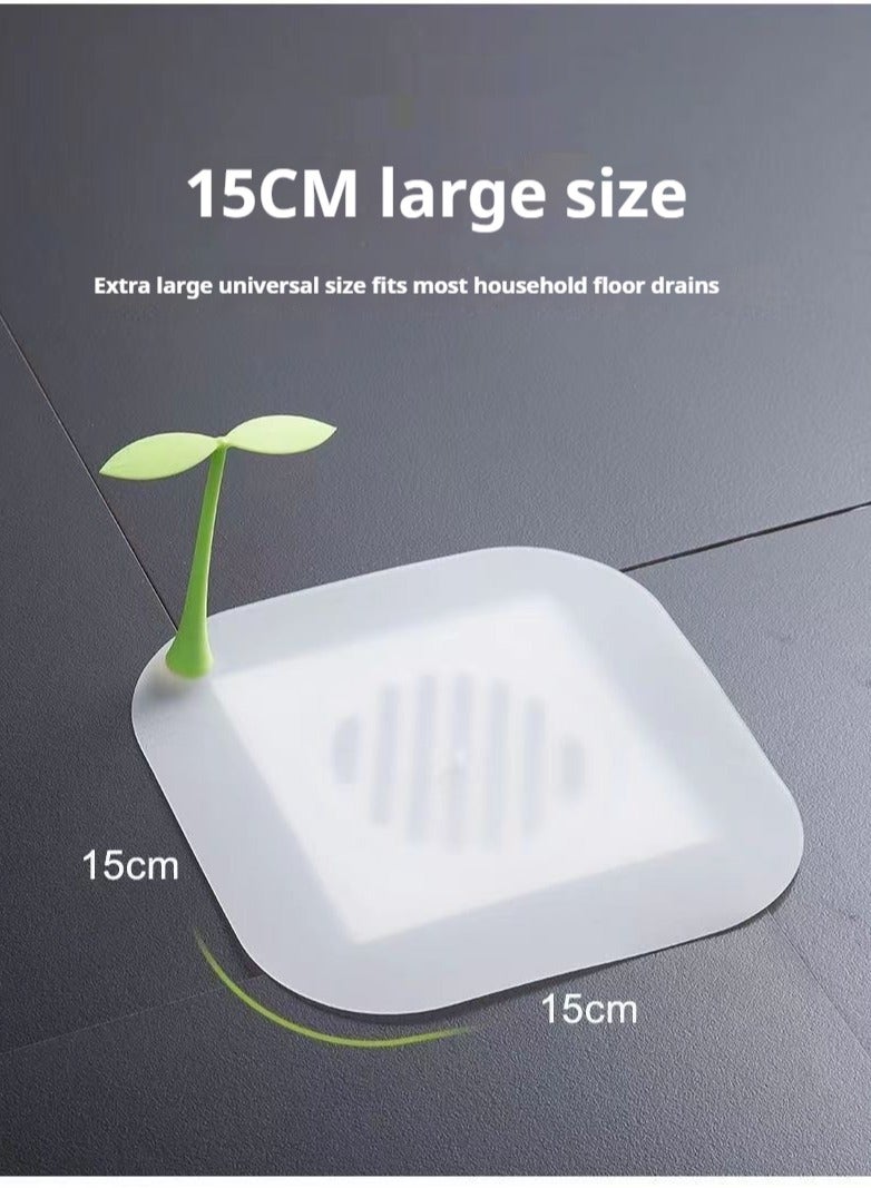 4 Piece Silicone Floor Drain, Anti-Odor Mat Silicone Drain Plug, Anti-Odor Deodorizing Cover, Kitchen Seal Sewer Deodorizer,floor drain cover，shower stopper for drain，shower drain cover for bugs，drain cover，bath tub drain stoppers，drain covers，drain cover bathroom tub，shower drain stopper，Suitable for kitchen bathroom and laundry room  - Image 3