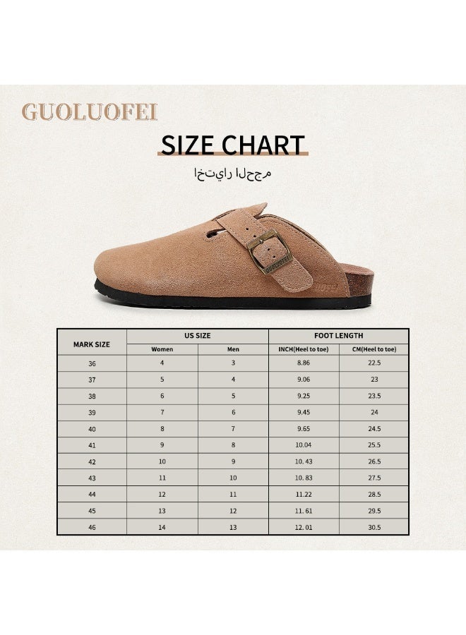 guoluofei Cow Suede Unisex Mule Slides with Adjustable Straps and Arch support Comfort Sandal Slippers Outdoor Beach Casual Shoes Size 37-45 - Image 5