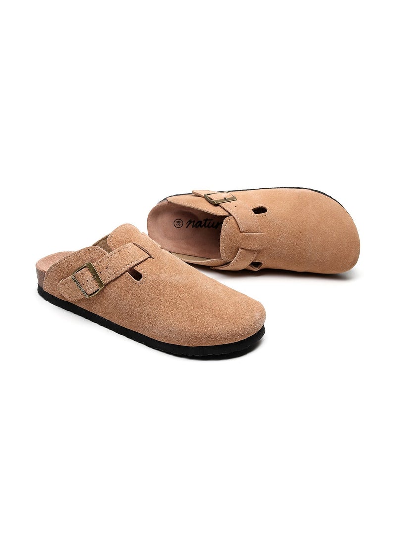 guoluofei Cow Suede Unisex Mule Slides with Adjustable Straps and Arch support Comfort Sandal Slippers Outdoor Beach Casual Shoes Size 37-45 - Image 4