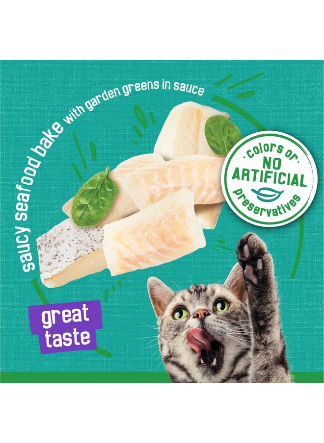 Friskies Purina Friskies Indoor Cat Food Meaty Bits Saucy Seafood Bake With Garden Greens in Sauce - (Pack of 24) 5.5 oz. Cans  - Image 3