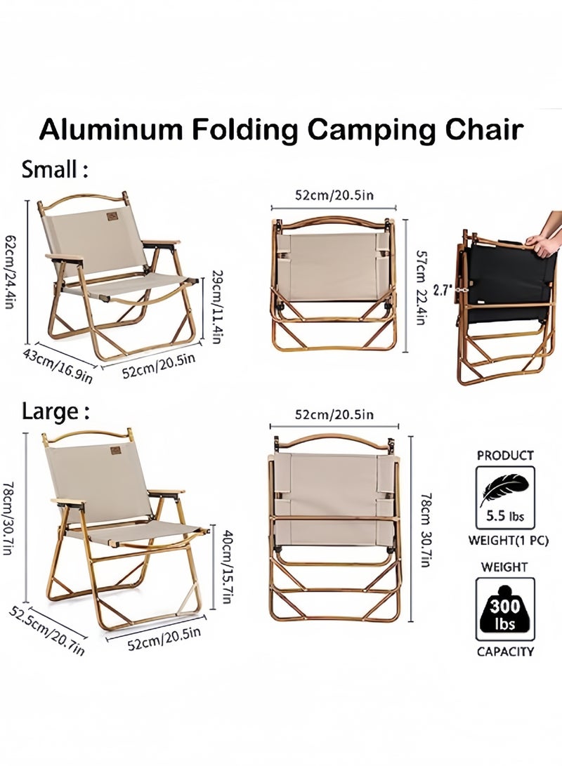 Generic Camping Folding Ultralight Chair Outdoor Furniture Backpacking Chair with Wooden Handle Aluminum Bracket Stable Collapsible Camp Chair for Outdoor Hiking,Fishing,Picnic,Travel Khaki - Image 3