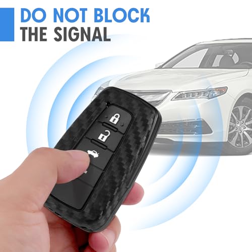 WORCAS 2 Pcs Key Fob Case Carbon Fiber Pattern Silicone Cover Compatible with Toyota 4RUNNER 86 Avalon C-HR Camry Prius Compatible with RAV4 Corolla Highlander 2 3 4 Button Keyless Entry Remote - Image 5