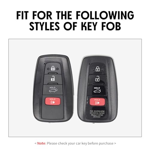 WORCAS 2 Pcs Key Fob Case Carbon Fiber Pattern Silicone Cover Compatible with Toyota 4RUNNER 86 Avalon C-HR Camry Prius Compatible with RAV4 Corolla Highlander 2 3 4 Button Keyless Entry Remote - Image 2