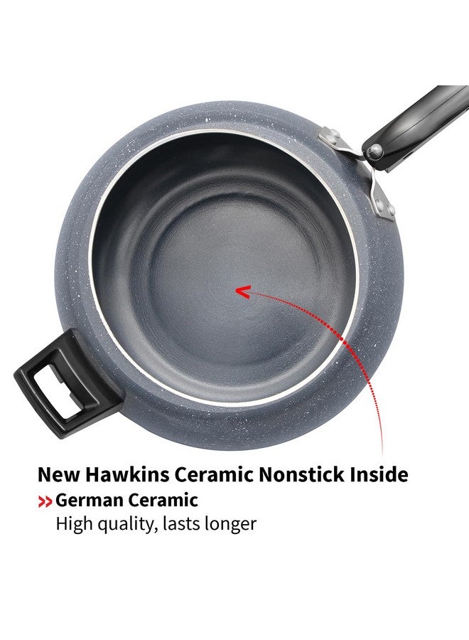 Hawkins 5 Litre Ceramic Nonstick Pressure Cooker, Induction Inner Lid Cooker, Granite Contura Shaped Cooker, Best Cooker, Blue (Icc50) - Image 3