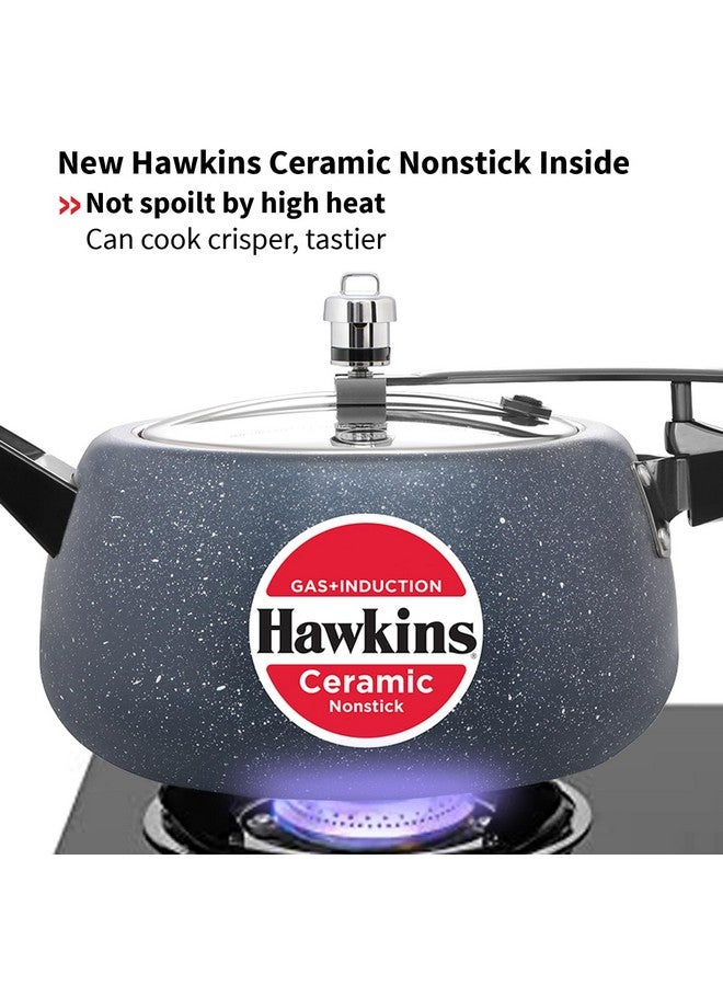 Hawkins 5 Litre Ceramic Nonstick Pressure Cooker, Induction Inner Lid Cooker, Granite Contura Shaped Cooker, Best Cooker, Blue (Icc50) - Image 5